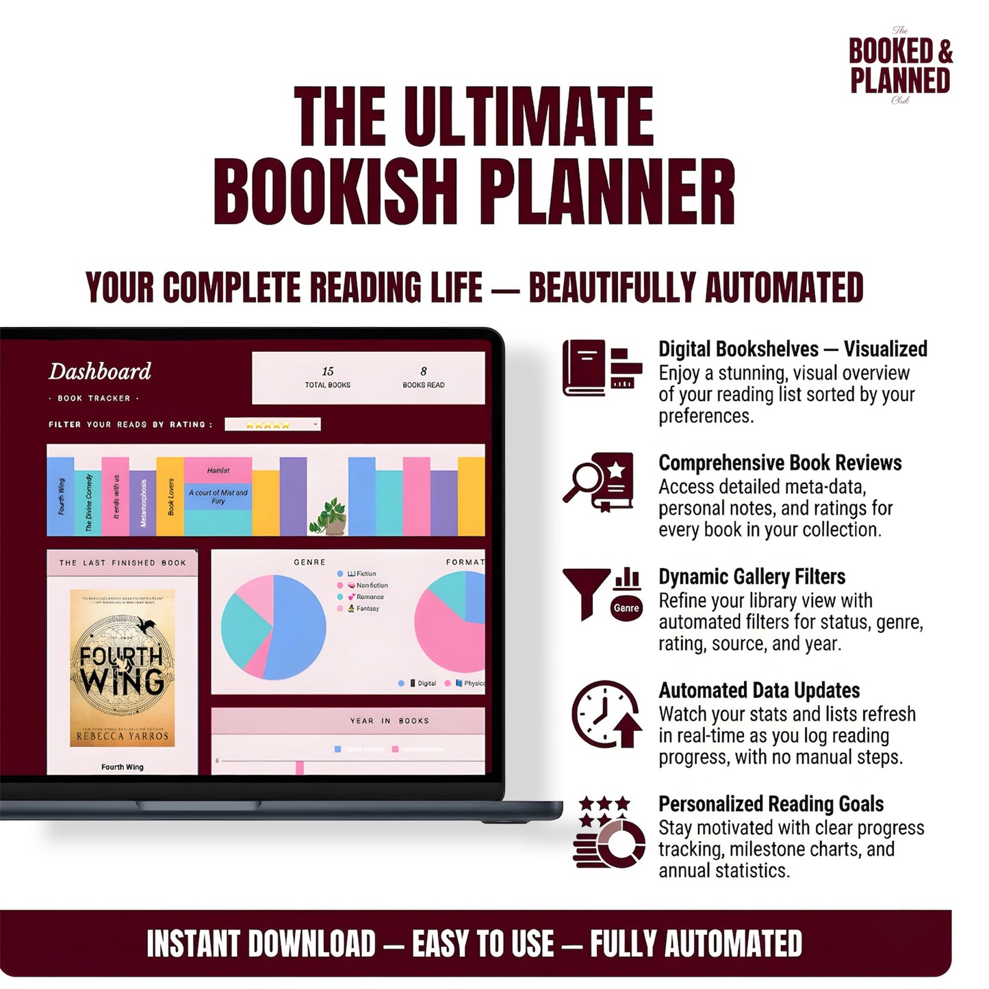 Booked & Planned™ - Reading Journal for Excel & Google Sheets