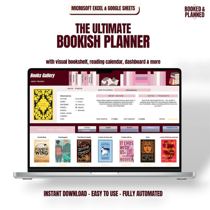 Booked & Planned™ - Reading Journal for Excel & Google Sheets