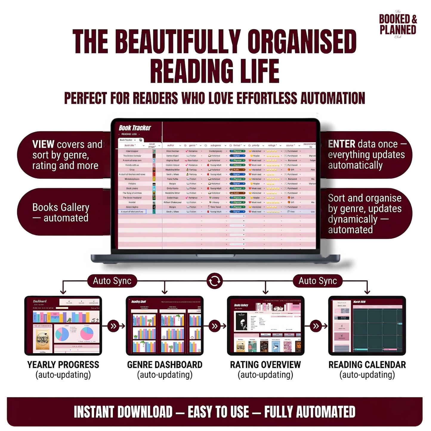 Booked & Planned™ - Reading Journal for Excel & Google Sheets