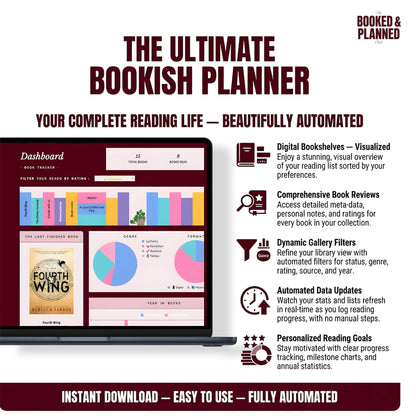 Booked & Planned™ - Reading Journal for Excel & Google Sheets